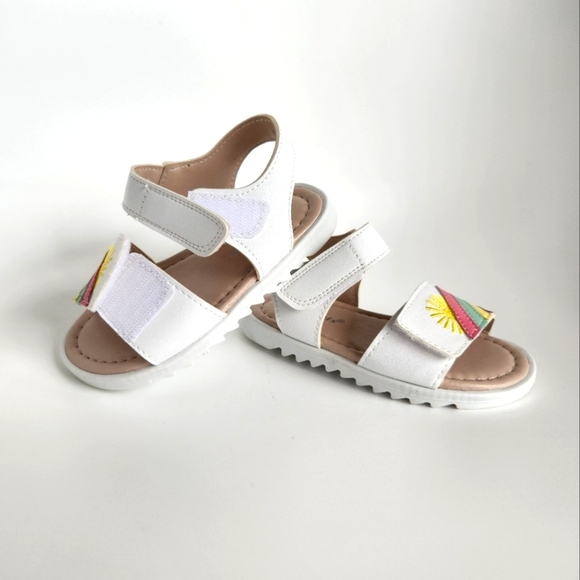 3T Size EU:24/US:8 Toddler Girls Summer White Sandals with Rainbow Embroidery - Picture 12 of 12